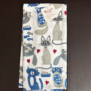 Everyday living Cats 2-in-1 Kitchen towel, 100% Cotton